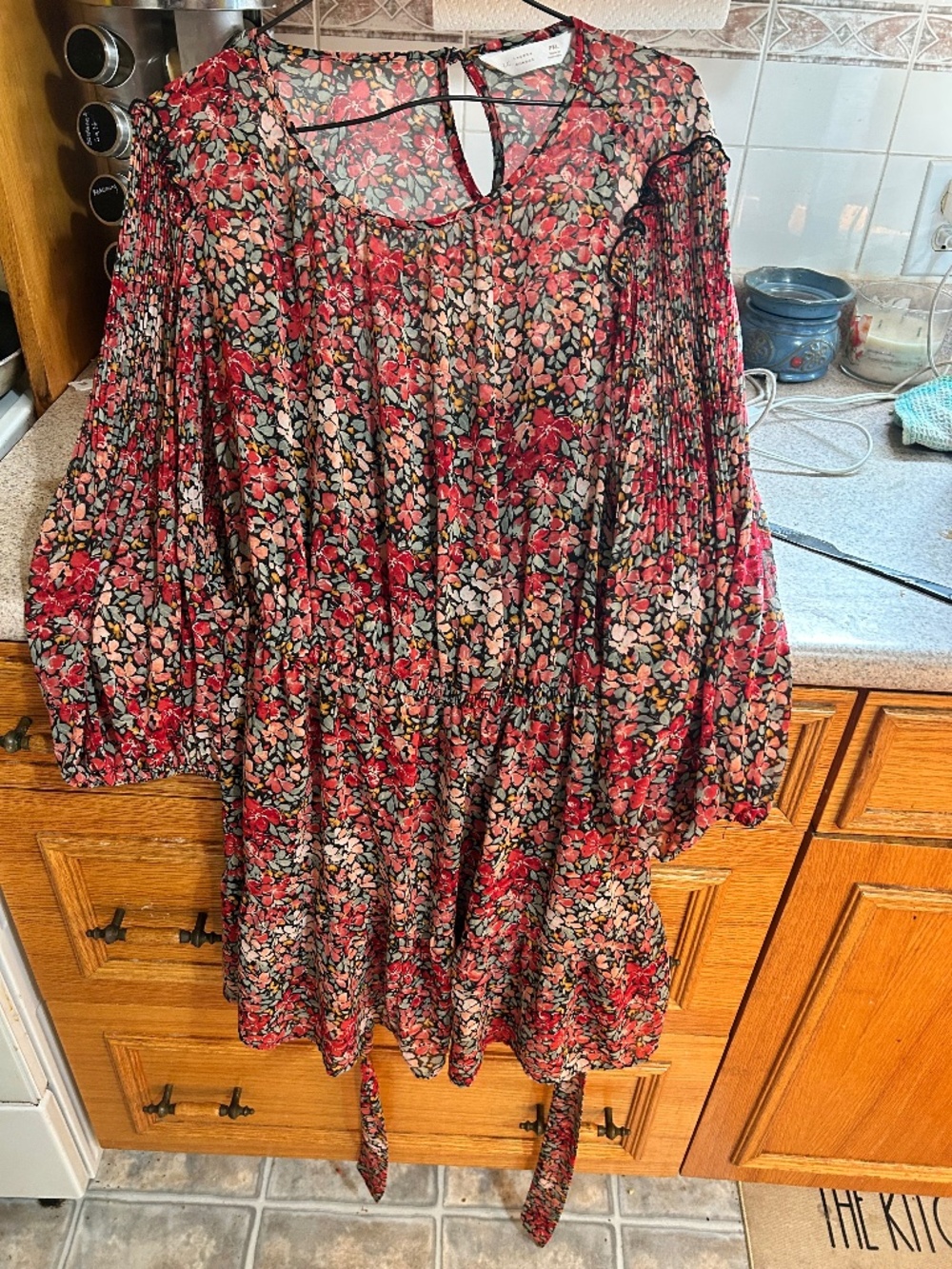 A floral long sleeve dress